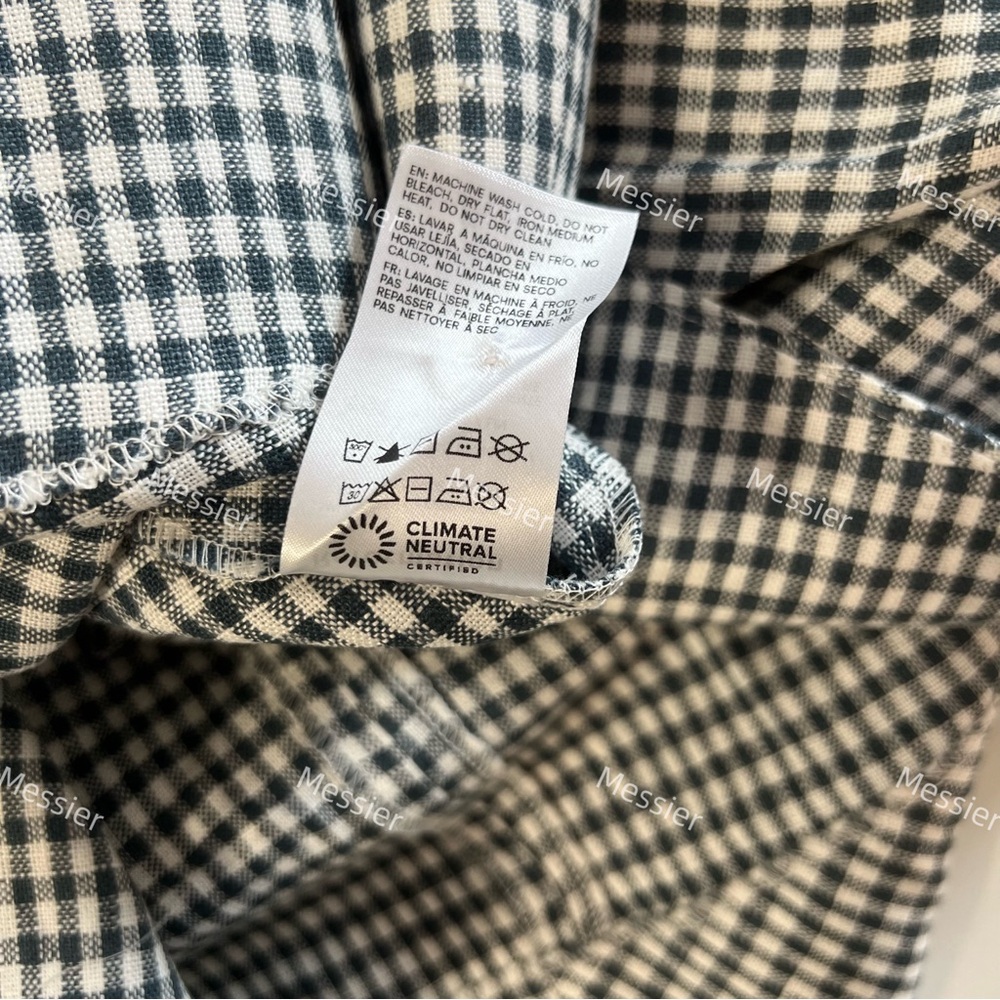 Reformation Balia Linen Dress in Slate Check - Picture 12 of 13